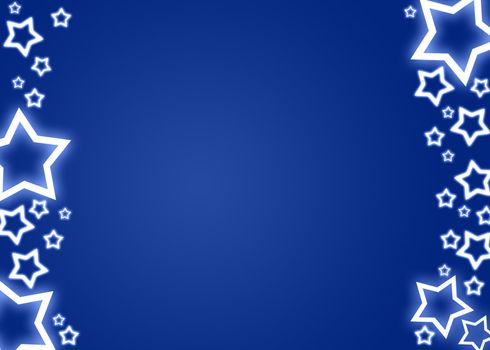 Blue christmas background / card with white stars