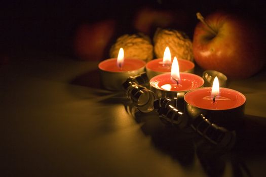 Christmas still life with candles