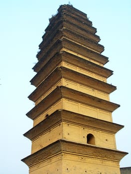 A famous ancient pagoda in Shaanxi China