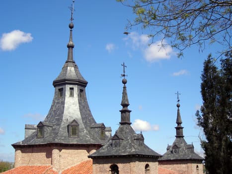        Detail of the roof of the Virgen del Puerto Hermitage in Madrid   