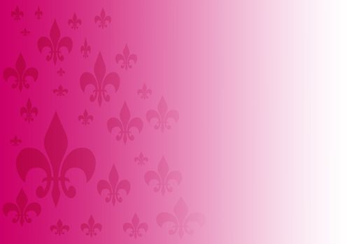 purple and white gradient background with Fleur-de-lis