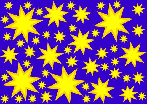 background with yellow and gold stars on the dark blue