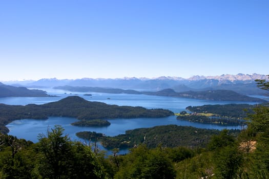 Panoramic View on Bariloche the mountains and the Lake - Patagonia