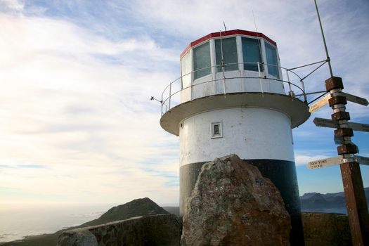 Lighthouse in the sea at cape point town in capetown