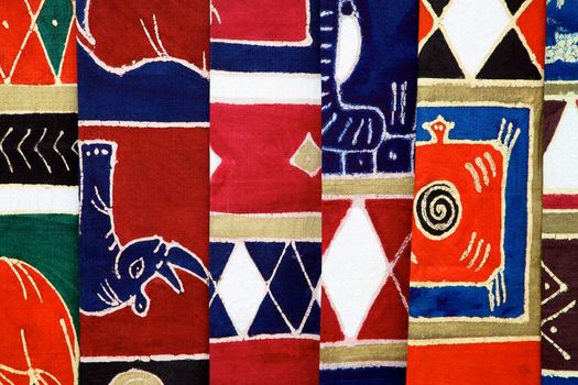 Craft Industry in Namibia and South Africa - Selection of colorful fabrics