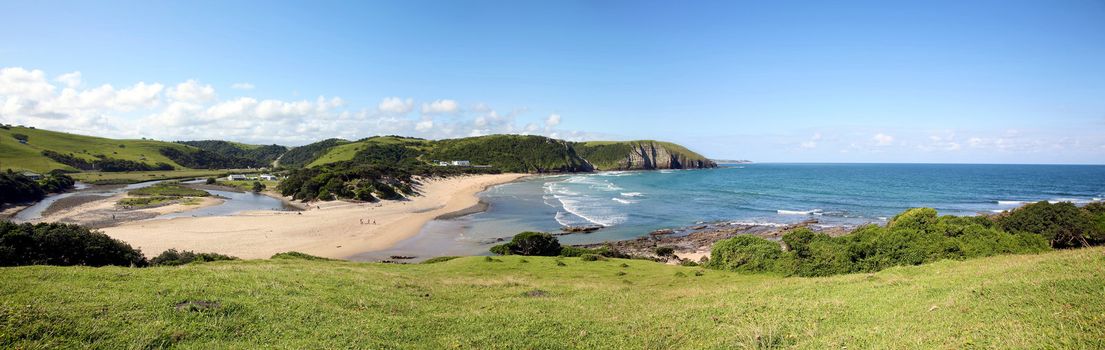 Beach of Coffe Bay located in South Africa on the India, Ocean also named the Wild Coast