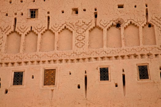 Old Fort - detail of the kasbah in ouarzazate