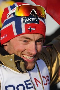 Petter Northug after the 50 km cross country win in Holmenkollen Norway march 2011