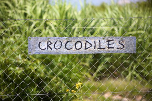 Crocodiles signboard in Harnas foundation namibia