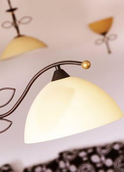 white hanging lamp details indoor, home interior