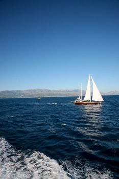 Ship in croatia close by Korcula