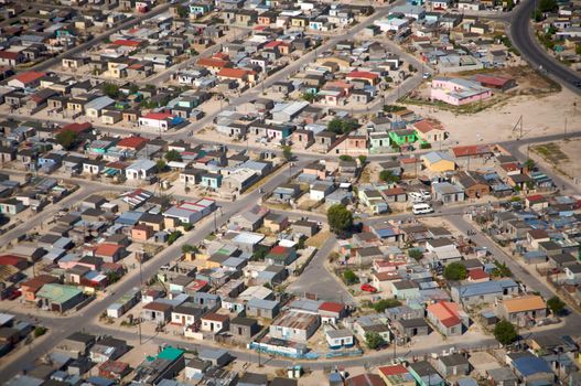 Aerial View from Cape Town landing at the airport.