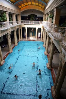 Main swimming pool of the Széchenyi Thermal Bath in Budapest City Park.