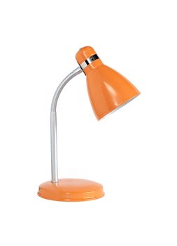 Modern yellow desk lamp on white background. Isolated with clipping path