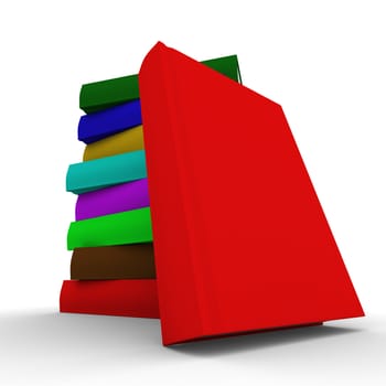 Pile of books. isolated 3D image on white