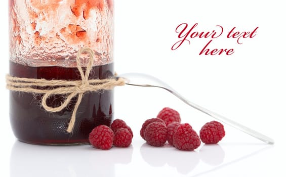 Delicious jam made from fresh berries (easy removable text)