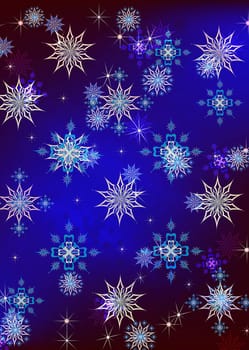 Abstract celebratory winter illustration on a dark background