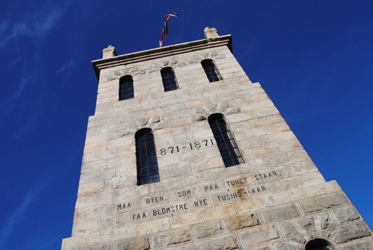 The Slottsfjell tower was erected in 1888 when the city of Tønsberg celebrated its 1000 years anniversary.