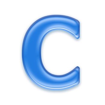 Aqua letter isolated on white background  - C