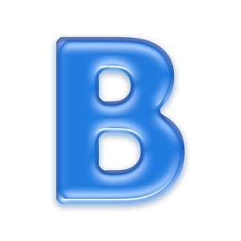 Aqua letter isolated on white background  - B