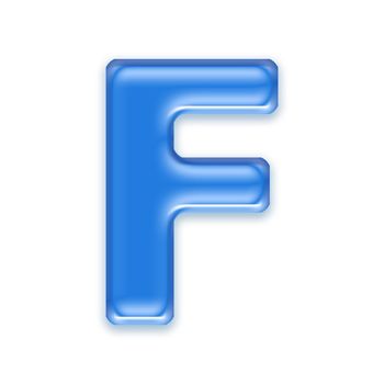 Aqua letter isolated on white background  - F