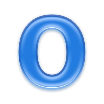 Aqua letter isolated on white background  - O