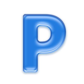 Aqua letter isolated on white background  - P