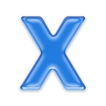 Aqua letter isolated on white background  - X