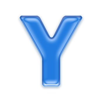 Aqua letter isolated on white background  - Y