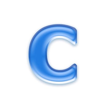Aqua letter isolated on white background  - c