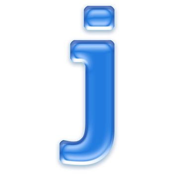 Aqua letter isolated on white background  - j
