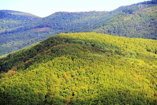 Summer beautiful landscape with Caucasus green mountains