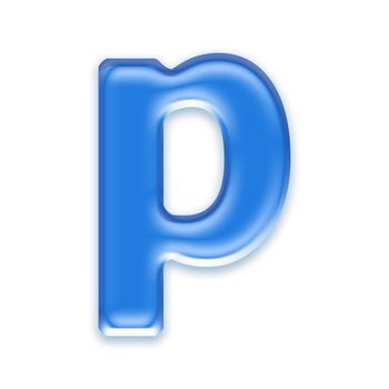 Aqua letter isolated on white background  - p