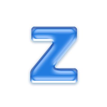Aqua letter isolated on white background  - z