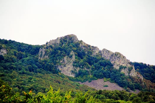 Summer beautiful landscape with Caucasus green mountains