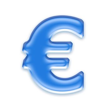 Aqua currency sign isolated on a white background - Euro