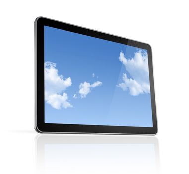 3D computer, digital Tablet pc, isolated on white with clipping path