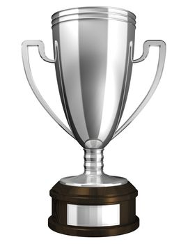 Silver Cup, Award - 3d rendered image of a trophy isolated on whote background.