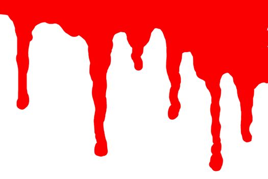 Blood Splats and Drips - running down over a white background.