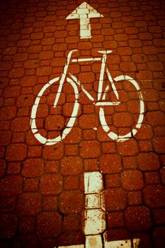 urban traffic concept - bike/cycling lane in a city