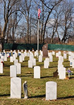 Gravesite - Military - Flags and Angel