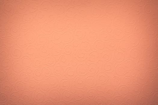 dark orange/pink background with round organic ornaments