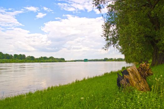 Flooded Vistula river,  Warsaw,  Poland