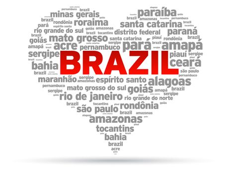 I Love Brazil Illustration on white background.