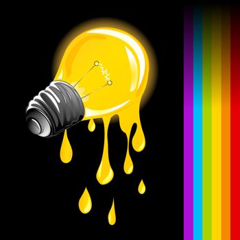 Draining light bulb and rainbow