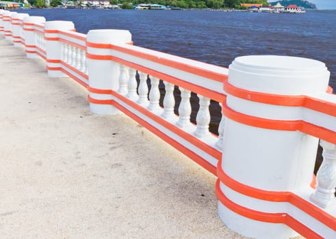 Bridge pier at the seaside.