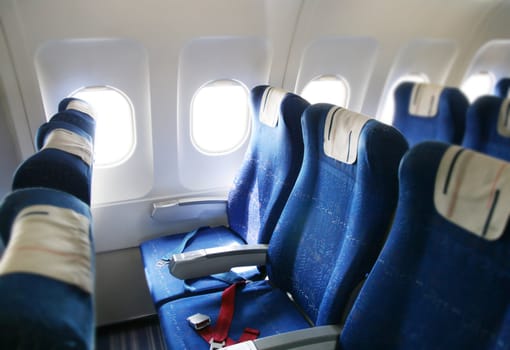 seat rows in an airplane cabin