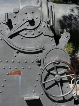 industrial background, detail of clockwork mechanism