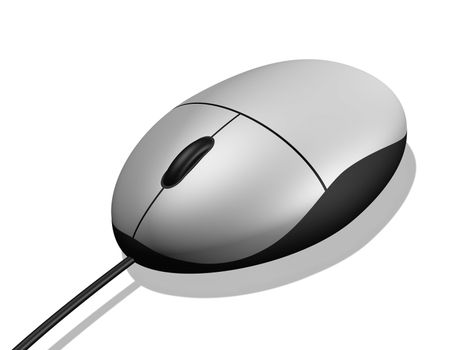 3D computer mouse isolated on white