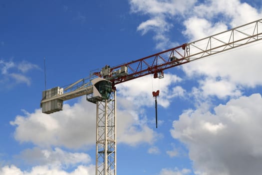 wrecking crane on building site